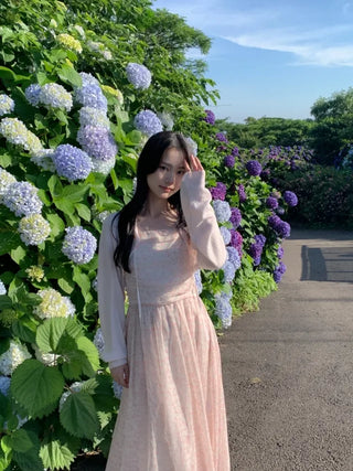 Flower Chiffon Long Mini Camisole Dress