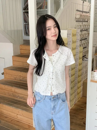 Flower Summer Short-Sleeve Cardigan