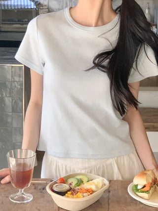 [5 colors] Round inner modal short-sleeved T-shirt