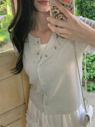Flower Summer Short-Sleeve Cardigan