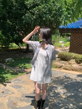 Summer oversized check shirt