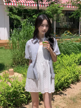 Summer oversized check shirt