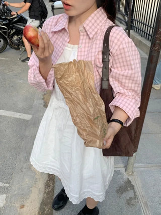 Oversized Vintage Check Shirt