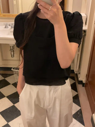 Ribbon bustier Tencel chiffon blouse