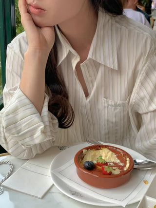 Loose-fit pocket striped shirt