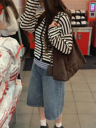 Wide-leg denim pants