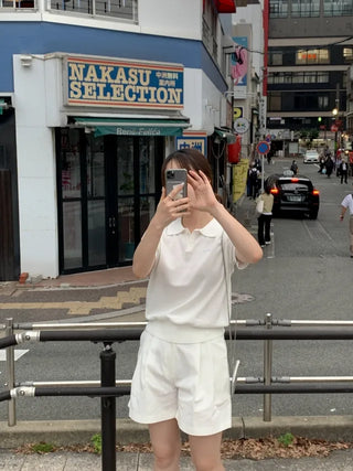 Summer short-sleeved colored knit