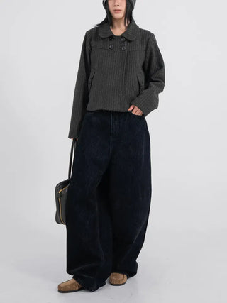 Ar Stripe Ribbon Pocket Mini Short Coat