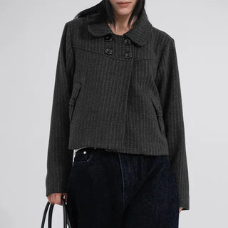 Ar Stripe Ribbon Pocket Mini Short Coat