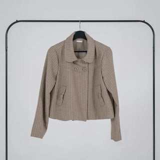 Ar Stripe Ribbon Pocket Mini Short Coat