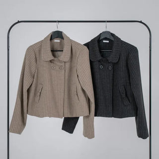 Ar Stripe Ribbon Pocket Mini Short Coat