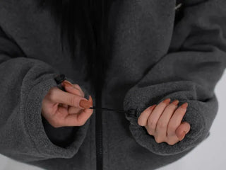 Doa Big Pocket Contrast Fleece Zip-Up