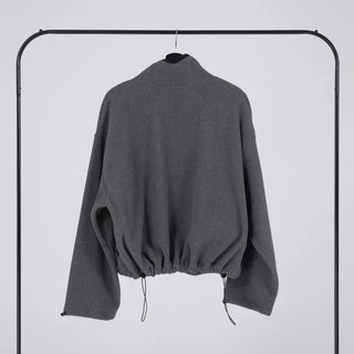Doa Big Pocket Contrast Fleece Zip-Up