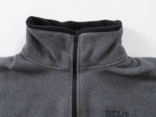 Doa Big Pocket Contrast Fleece Zip-Up