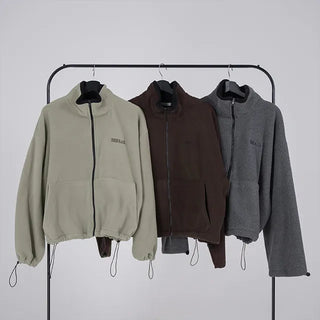 Doa Big Pocket Contrast Fleece Zip-Up