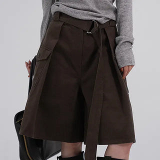 Rio Belted Wide Half Pants
