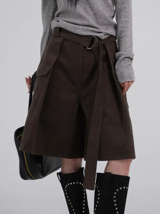 Rio Belted Wide Half Pants