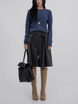 Rio Belted Wide Half Pants