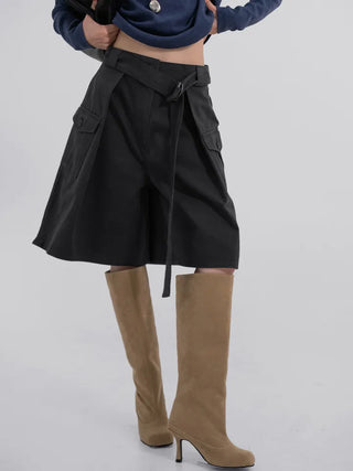 Rio Belted Wide Half Pants