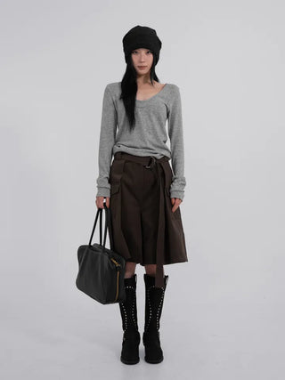 Rio Belted Wide Half Pants