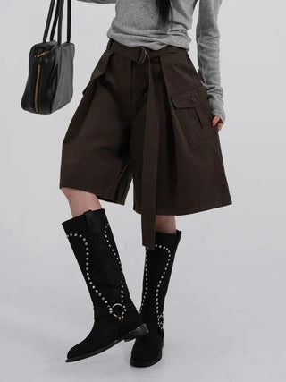 Rio Belted Wide Half Pants