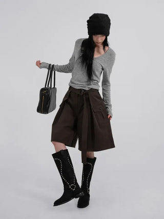 Raon Deep U-Neck Wool Angora Tee