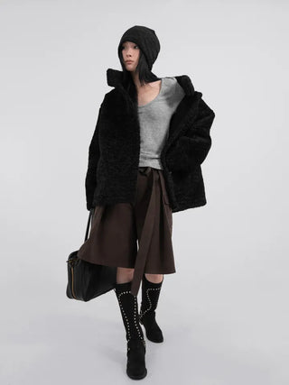 Raon Deep U-Neck Wool Angora Tee