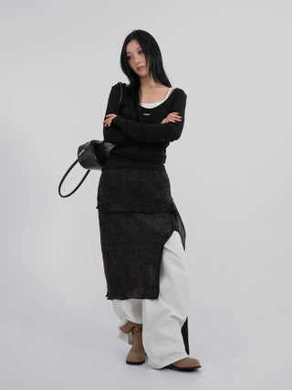 Raon Deep U-Neck Wool Angora Tee