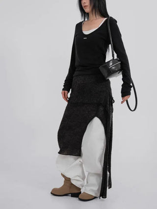 Raon Deep U-Neck Wool Angora Tee