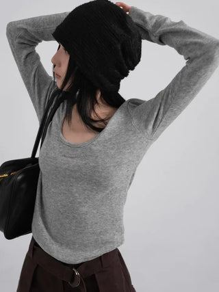 Raon Deep U-Neck Wool Angora Tee