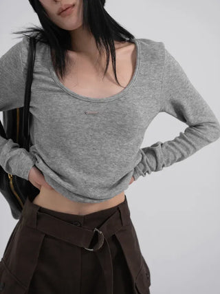 Raon Deep U-Neck Wool Angora Tee