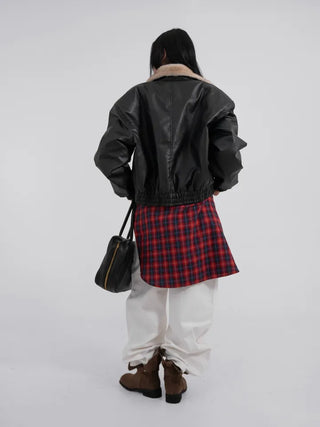 Flo Fox Fur Leather Padded Jacket