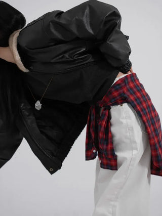 Flo Fox Fur Leather Padded Jacket