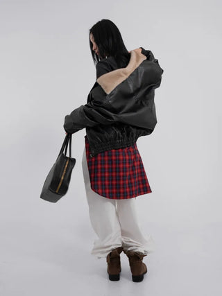 Flo Fox Fur Leather Padded Jacket