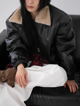 Flo Fox Fur Leather Padded Jacket
