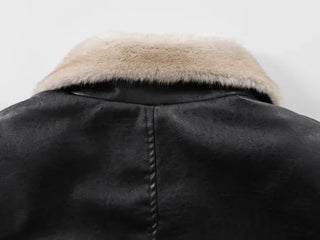 Flo Fox Fur Leather Padded Jacket