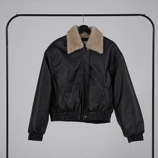 Flo Fox Fur Leather Padded Jacket