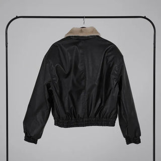 Flo Fox Fur Leather Padded Jacket