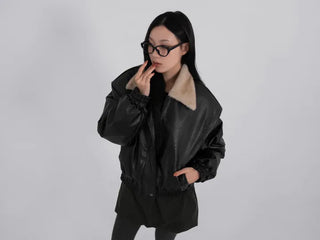 Flo Fox Fur Leather Padded Jacket