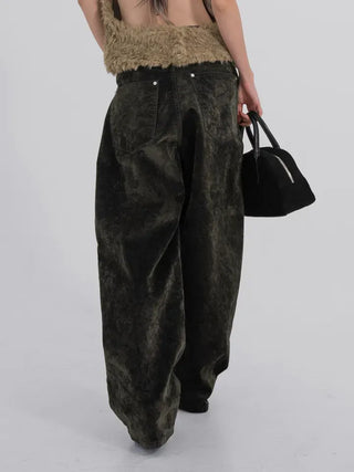 Mare Vintage Cracked Washed Velvet Pants