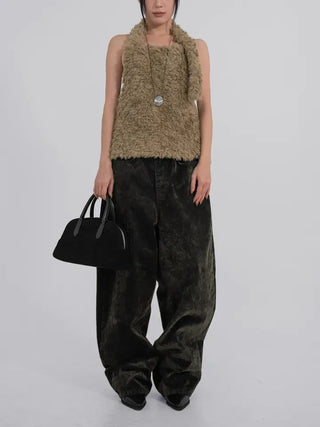 Mare Vintage Cracked Washed Velvet Pants