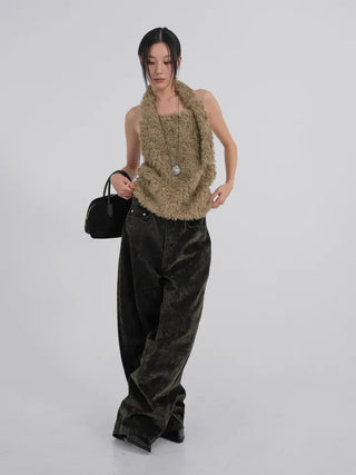 Mare Vintage Cracked Washed Velvet Pants
