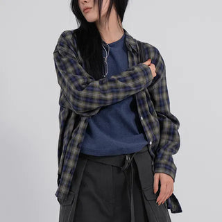 Mua Hippie Plaid Boxy Shirt