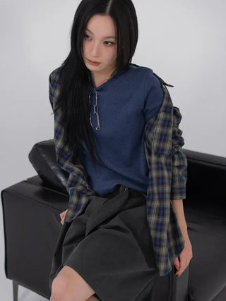 Mua Hippie Plaid Boxy Shirt