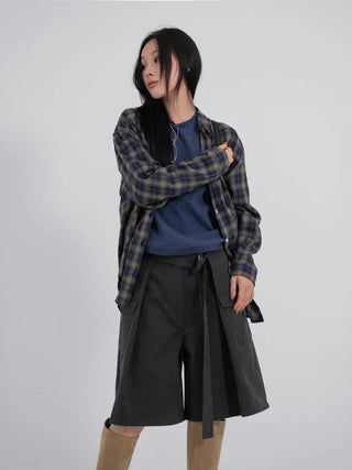 Mua Hippie Plaid Boxy Shirt