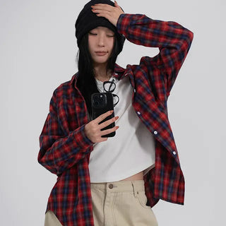 Mua Hippie Plaid Boxy Shirt