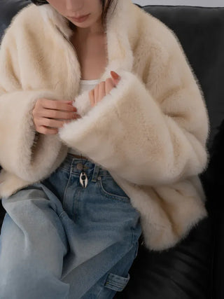 Lea Soft Diamond Fur Zip-up