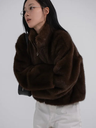Lea Soft Diamond Fur Zip-up