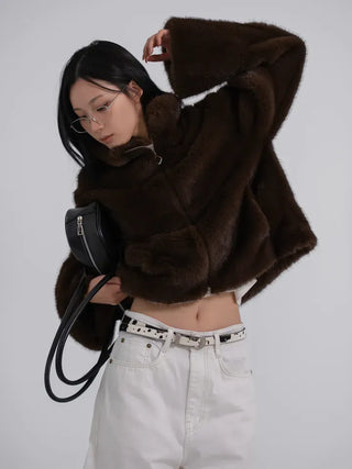 Lea Soft Diamond Fur Zip-up