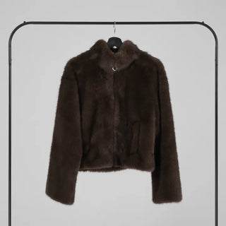 Lea Soft Diamond Fur Zip-up